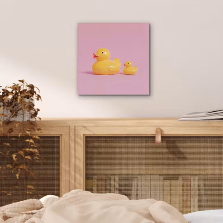 Eendjes - Vrolijk - Roze aluminium wit klein -sfeer3