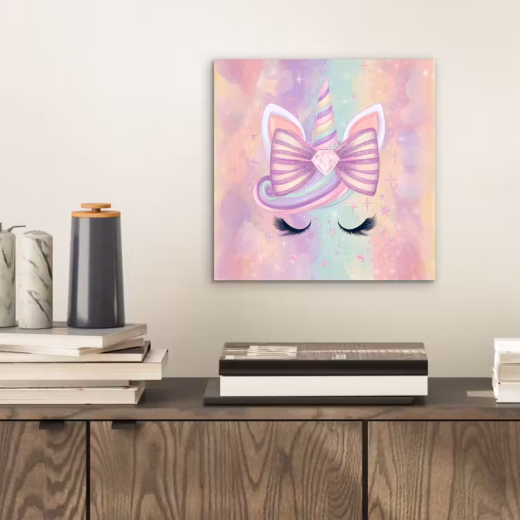 Eenhoorn - Glitters - Regenboog - Pastel aluminium wit klein -sfeer1