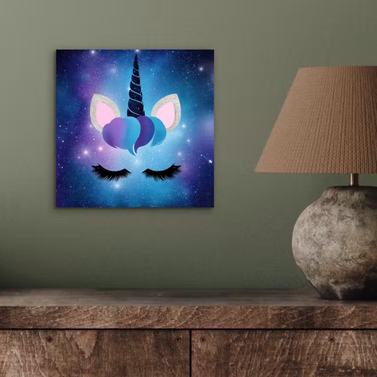 Eenhoorn - Sterren - Magisch - Blauw aluminium wit klein -sfeer2
