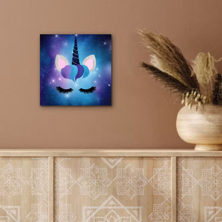 Eenhoorn - Sterren - Magisch - Blauw aluminium wit klein -sfeer4