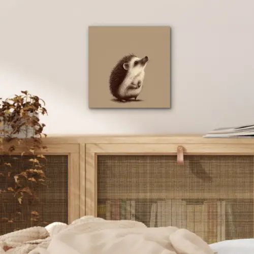 Egel - Snuitje - Bruin - Stekels aluminium wit klein -sfeer3