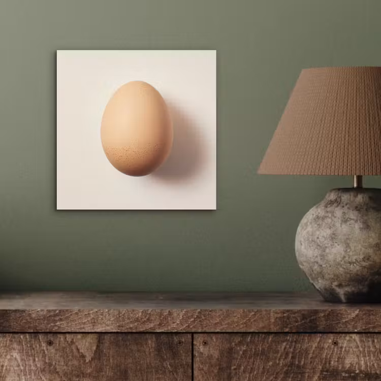 Ei - Beige - Ovaal - Egaal aluminium wit klein -sfeer2