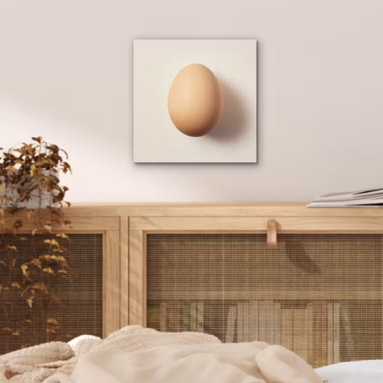 Ei - Beige - Ovaal - Egaal aluminium wit klein -sfeer3