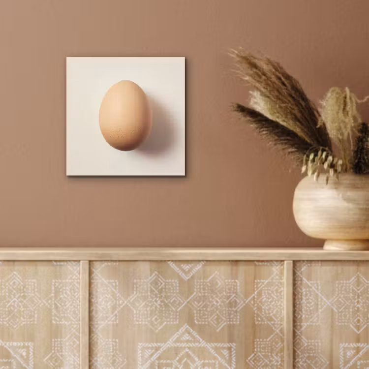 Ei - Beige - Ovaal - Egaal aluminium wit klein -sfeer4
