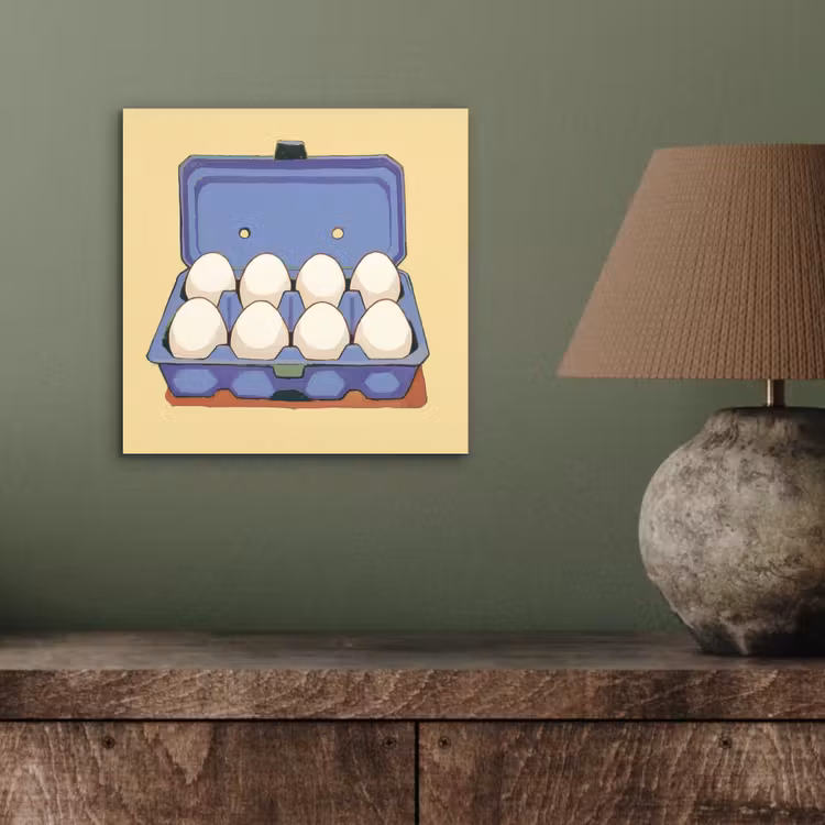 Eieren - Doos - Minimalistisch - Blauw aluminium wit klein -sfeer2