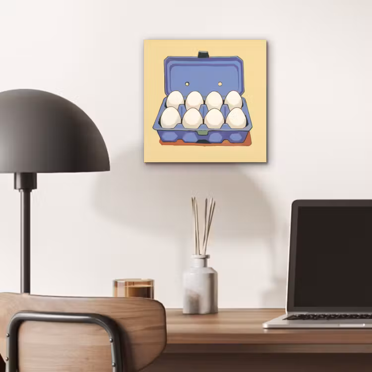 Eieren - Doos - Minimalistisch - Blauw aluminium wit klein -sfeer5