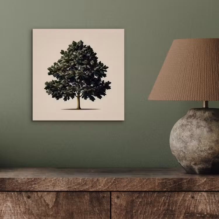 Eikenboom - Schaduw - Egaal aluminium wit klein -sfeer2