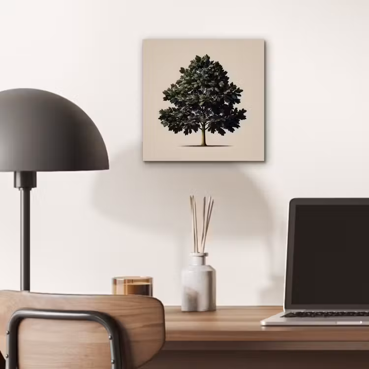 Eikenboom - Schaduw - Egaal aluminium wit klein -sfeer5
