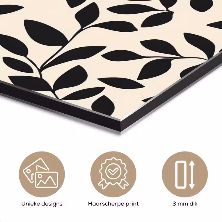 Elegant - Patroon - Zwart - Beige aluminium wit klein 46 -closeup_NL