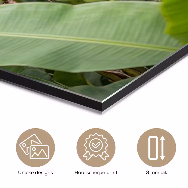 Eten - Bananen - Plantage - Groen aluminium wit klein -closeup_NL