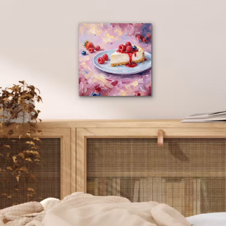 Eten - Cheesecake - Bessen - Abstract - Roze aluminium wit klein -sfeer3