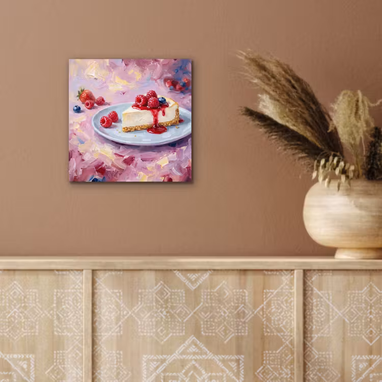 Eten - Cheesecake - Bessen - Abstract - Roze aluminium wit klein -sfeer4