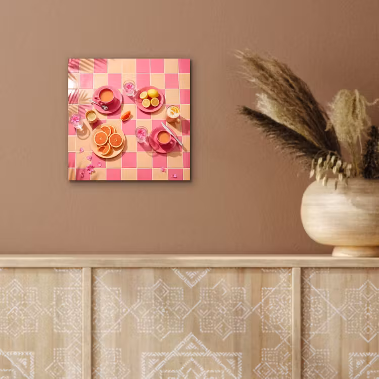 Eten - Citrusvruchten - Stillevens - Roze - Oranje aluminium wit klein -sfeer4