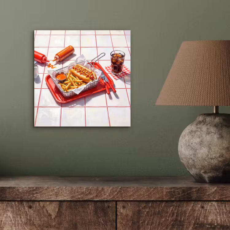 Eten - Hotdog - Fastfood - Modern - Rood aluminium wit klein -sfeer2