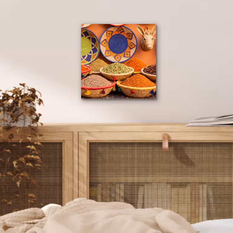 Aluminium schilderij - Eten - Kleurrijk - Cultuur - Eten - Kleurrijk - Cultuur aluminium wit klein