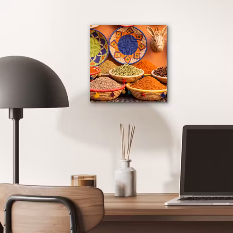 Aluminium schilderij - Eten - Kleurrijk - Cultuur - Eten - Kleurrijk - Cultuur aluminium wit klein