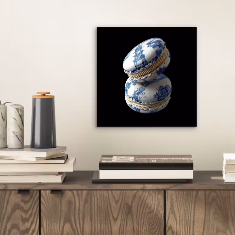 Eten - Macarons - Delfts blauw - Koekjes aluminium wit klein -sfeer1