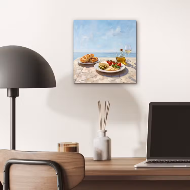 Eten - Middellandse Zee - Natuur - Geschilderd aluminium wit klein -sfeer5