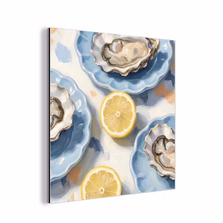 Eten - Oesters - Citroenen - Modern - Geel aluminium wit klein -3d