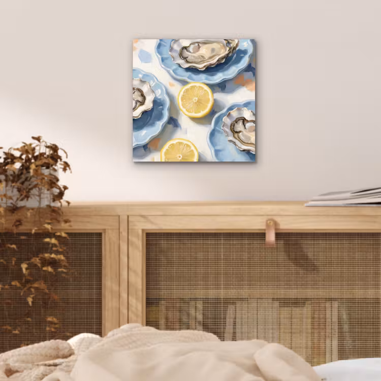 Eten - Oesters - Citroenen - Modern - Geel aluminium wit klein -sfeer3