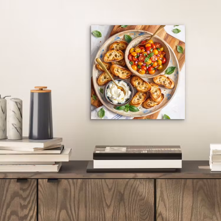 Eten - Tomaat - Brood - Kleurrijk - Keuken aluminium wit klein -sfeer1