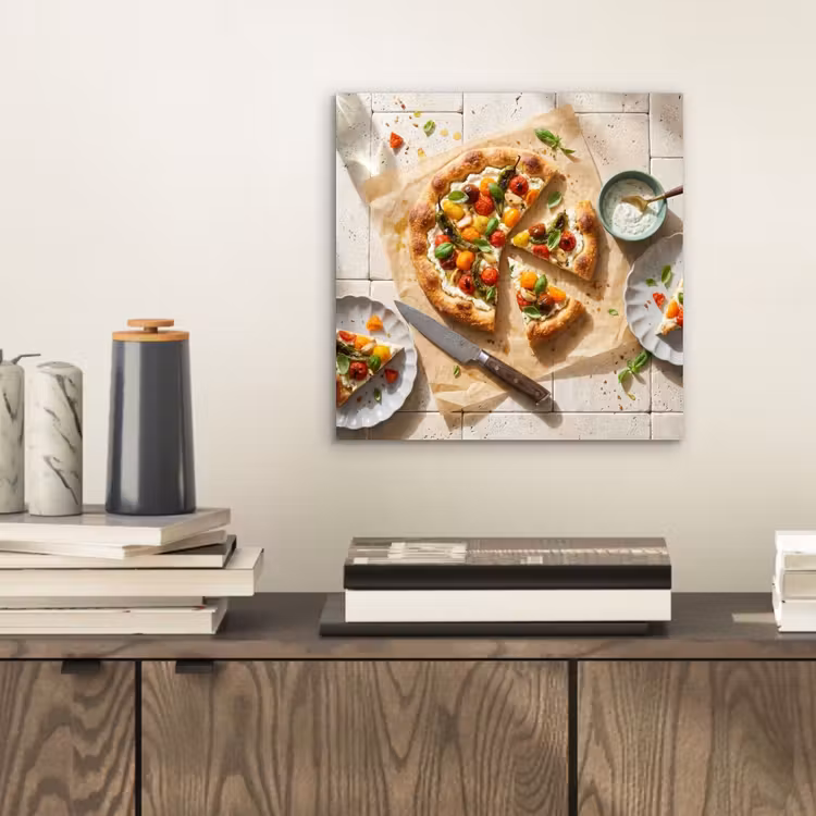 Eten - Tomaten - Basilicum - Maaltijd - Vers aluminium wit klein -sfeer1