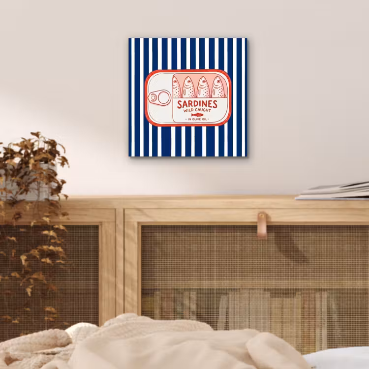 Eten - Vis - Blik - Illustratie - Rood aluminium wit klein -sfeer3