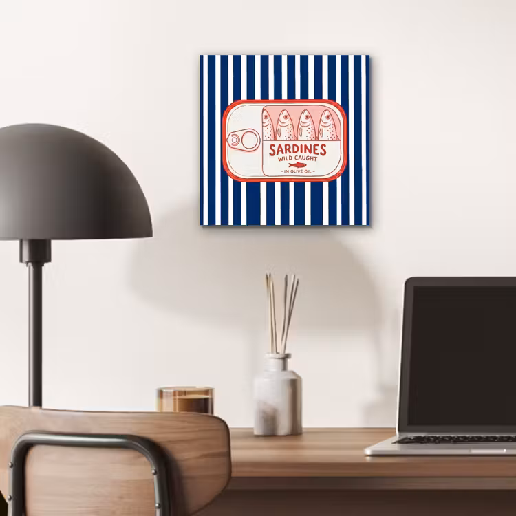 Eten - Vis - Blik - Illustratie - Rood aluminium wit klein -sfeer5