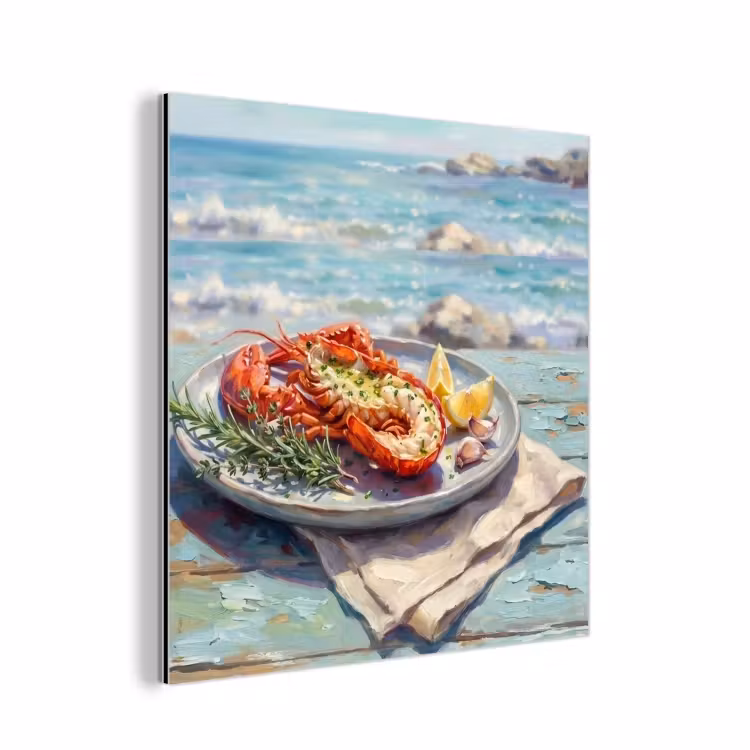 Eten - Zee - Kust - Modern - Blauw aluminium wit klein -3d