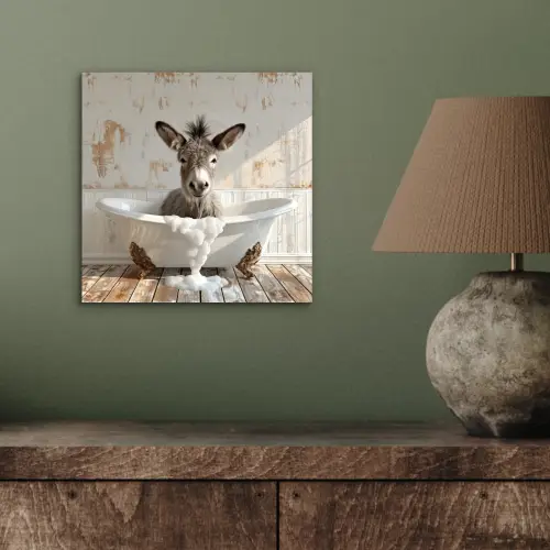 Ezel - Dieren - Badkuip - Schuim aluminium wit klein -sfeer2