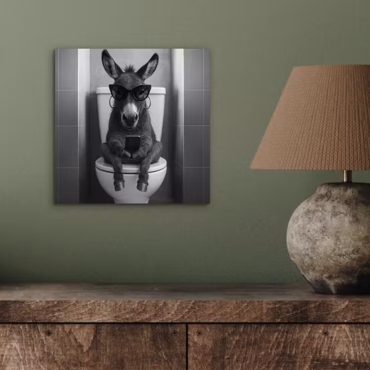 Ezel - Telefoon - Toilet - Zwart - Wit aluminium wit klein -sfeer2
