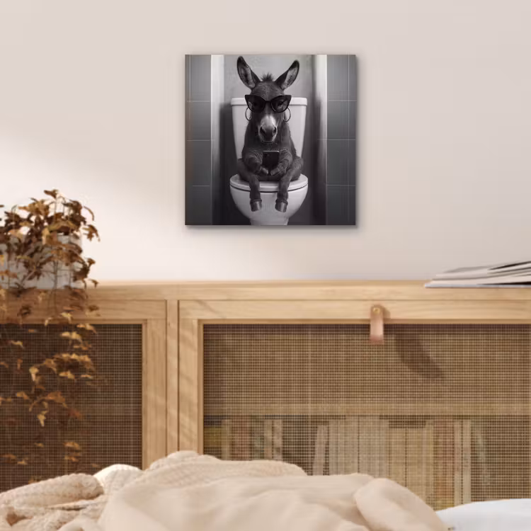 Ezel - Telefoon - Toilet - Zwart - Wit aluminium wit klein -sfeer3