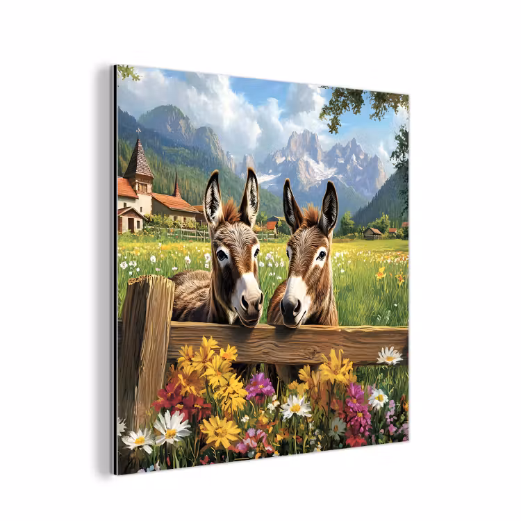 Ezels - Bloemen - Zomers aluminium wit klein -3d
