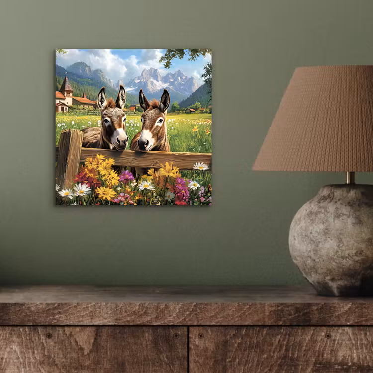Ezels - Bloemen - Zomers aluminium wit klein -sfeer2