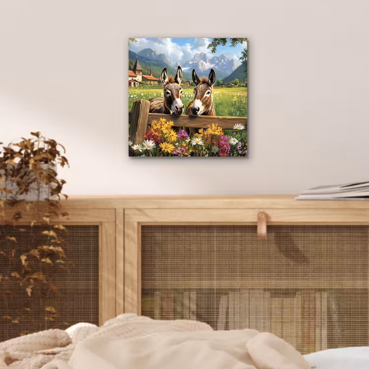 Ezels - Bloemen - Zomers aluminium wit klein -sfeer3