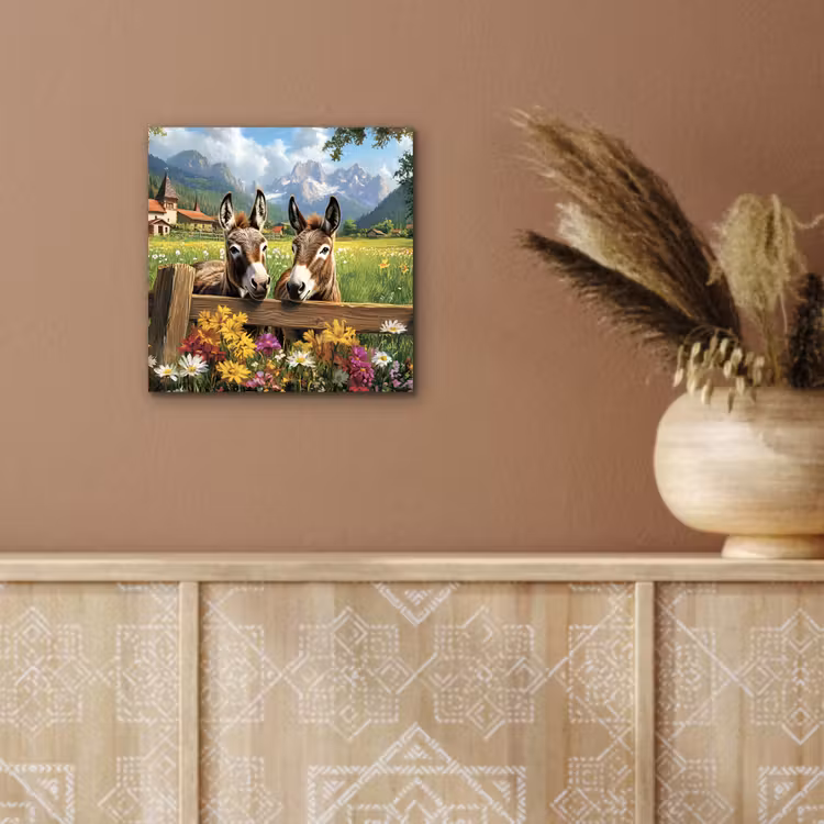 Ezels - Bloemen - Zomers aluminium wit klein -sfeer4