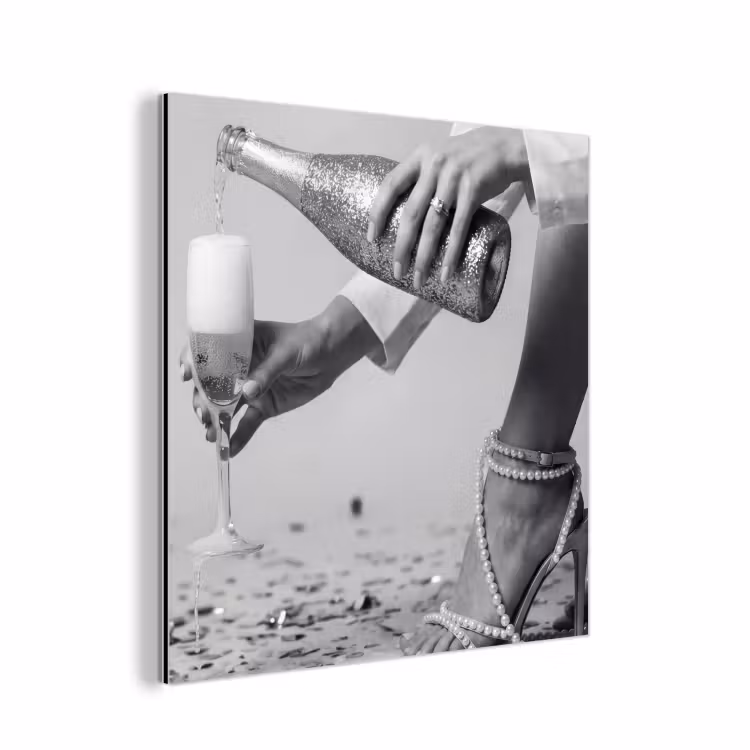 Feestelijk - Champagne - Discobal aluminium wit klein -3d