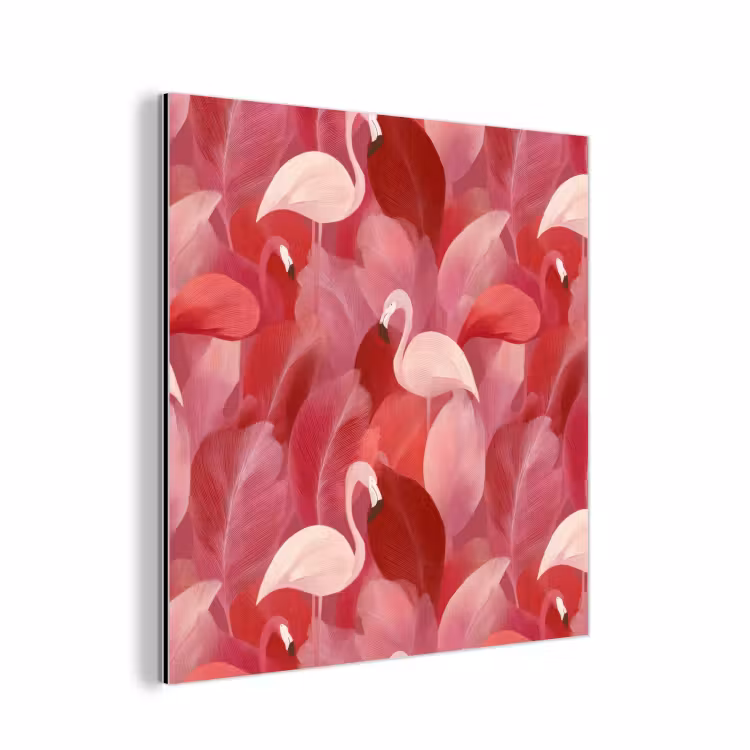 Flamingo - Botanisch - Elegant - Roze - Rood aluminium wit klein 46 -3d
