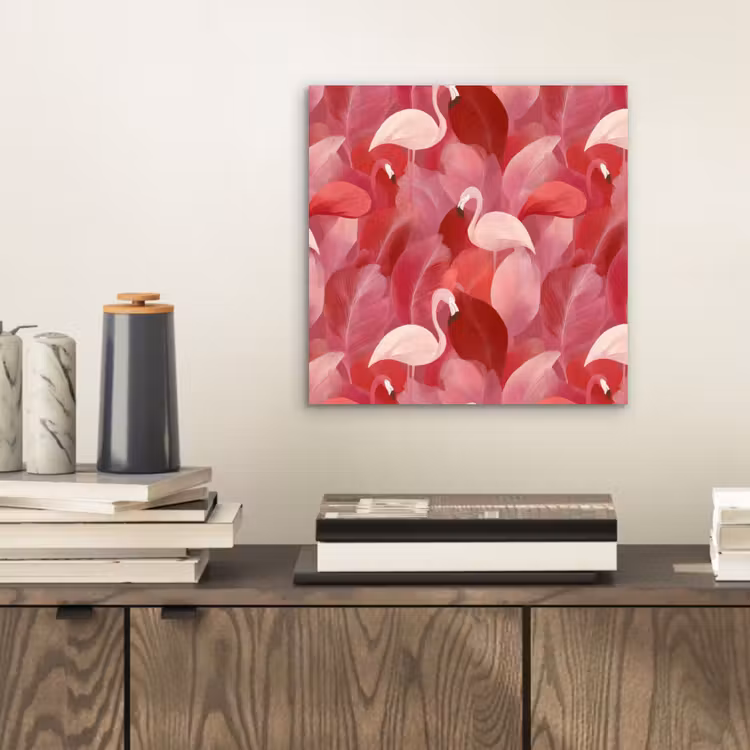 Flamingo - Botanisch - Elegant - Roze - Rood aluminium wit klein 46 -sfeer1