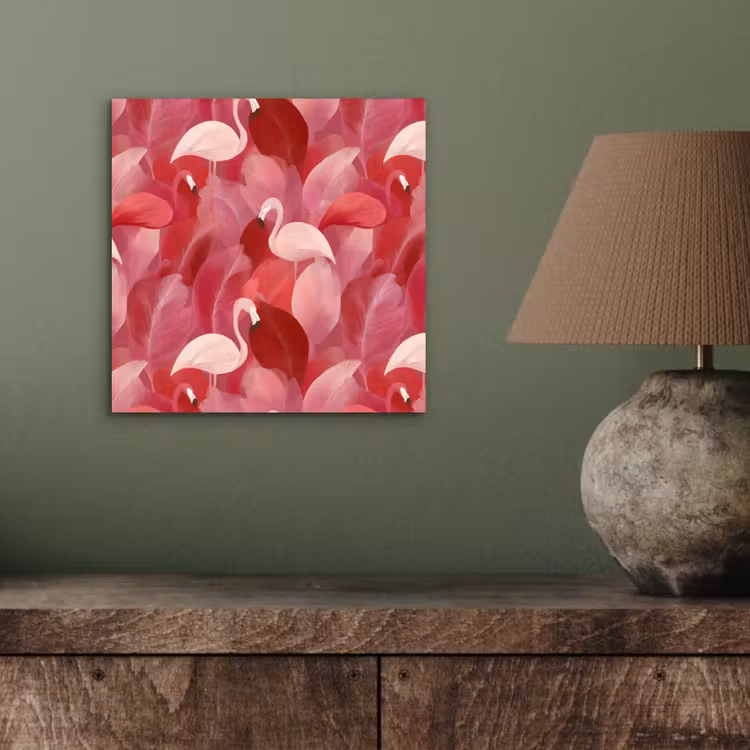 Flamingo - Botanisch - Elegant - Roze - Rood aluminium wit klein 46 -sfeer2