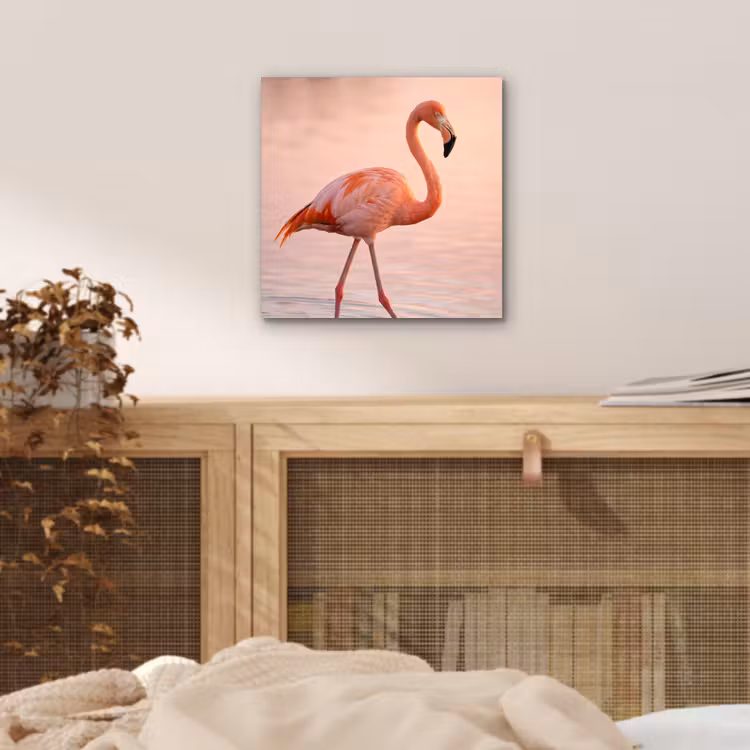 Flamingo - Water - Roze aluminium wit klein -sfeer3