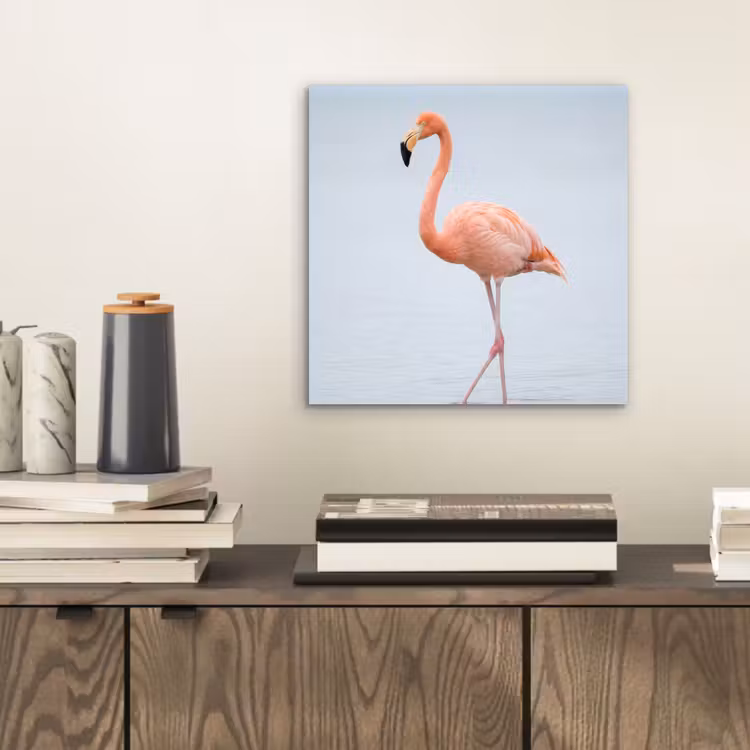 Flamingo - Zee - Roze aluminium wit klein -sfeer1