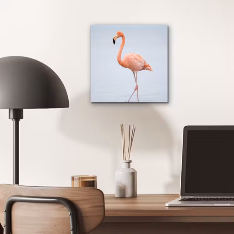 Flamingo - Zee - Roze aluminium wit klein -sfeer5