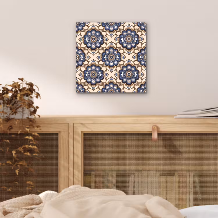 Floraal - Ornament - Blauw aluminium wit klein 46 -sfeer3