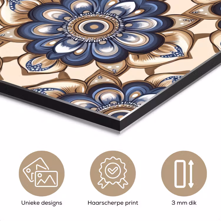 Floraal - Ornament - Blauw aluminium wit klein 46 -closeup_NL
