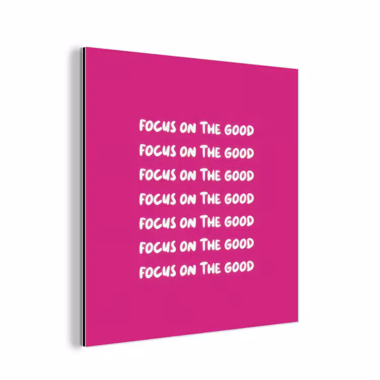 Focus on the good - Roze - wit aluminium wit klein -3d