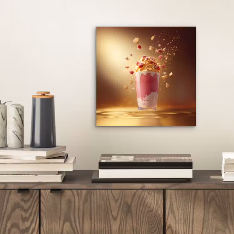 Framboos - Smoothie - Drinken - Roze aluminium wit klein -sfeer1