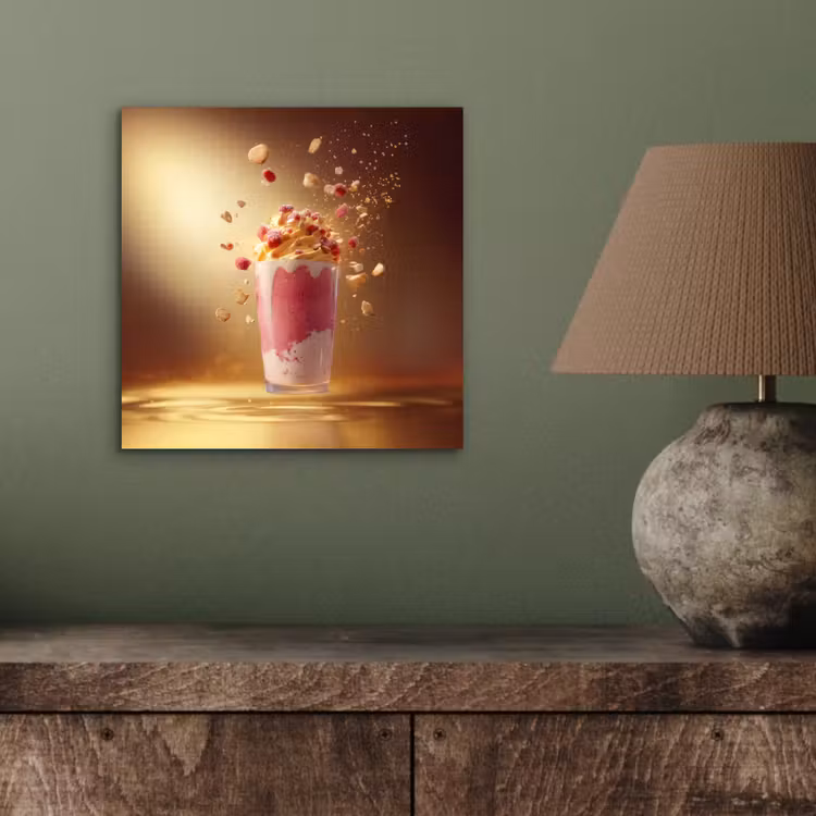 Framboos - Smoothie - Drinken - Roze aluminium wit klein -sfeer2
