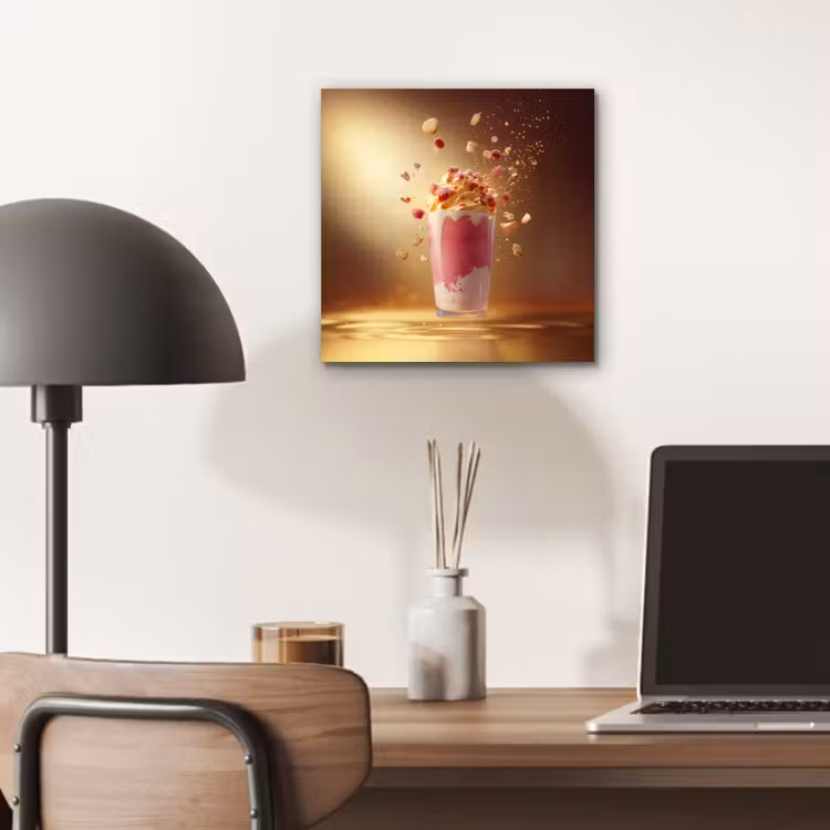 Framboos - Smoothie - Drinken - Roze aluminium wit klein -sfeer5