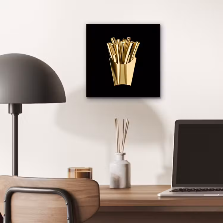 Friet - Goud - Chrome - Eten aluminium wit klein -sfeer5